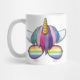 Cute Unicorn with Glasses Mug